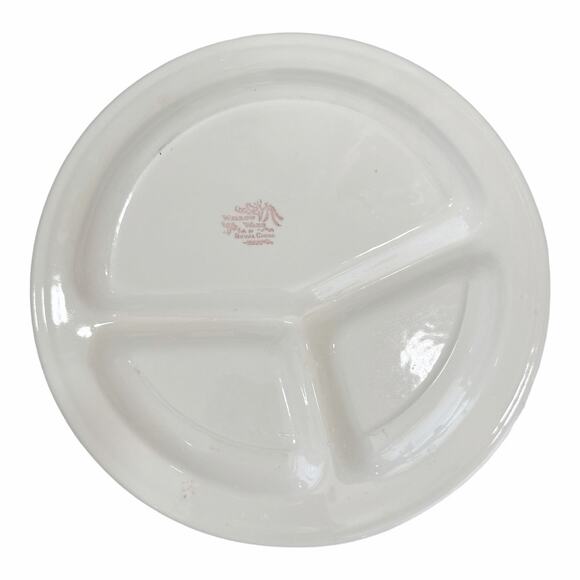 Set of 2 Vintage Pink Willow Royal China Segmented 10.5” Dishes - Picture 4 of 13